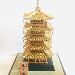 雅趣 桃山作 五重之塔 五重塔 五円細工 工芸品 置物 インテリア 縁起物 招福の画像