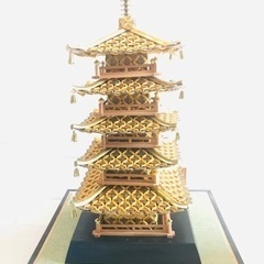 雅趣 桃山作 五重之塔 五重塔 五円細工 工芸品 置物 インテリア 縁起物 招福の画像