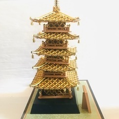 雅趣 桃山作 五重之塔 五重塔 五円細工 工芸品 置物 インテリア 縁起物 招福の画像