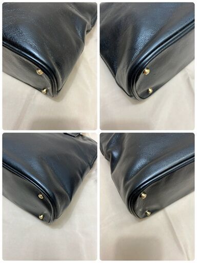 グッチ GUCCI　バンブー　ハンドバッグ　ブラック　レザー