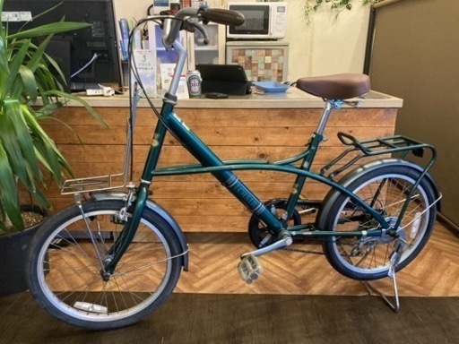 【前後タイヤ・後輪チューブ新品！】6段変速　20インチミニベロ　モスグリーン