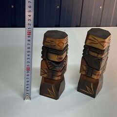 アイヌの木彫り人形×2