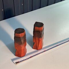 アイヌの木彫り人形×2の画像
