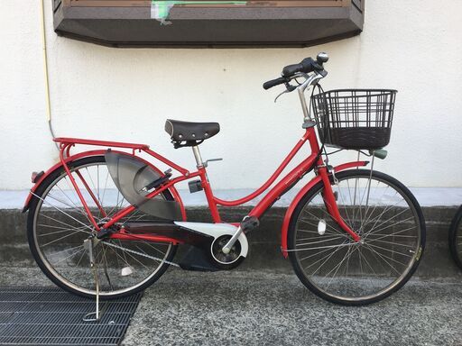 地域限定送料無料　バッテリー新品　ヤマハ　パス　アミ　新基準　子供乗せ　赤　アシスタ　ビビ　神戸市　電動自転車