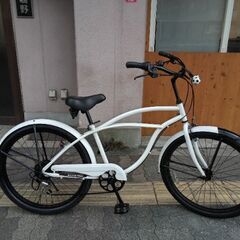 26吋 ビーチクルーザー 外装6段/ホワイト