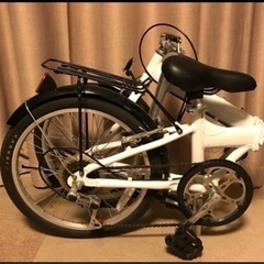 アルミ20インチ6段変速折り畳み自転車(白)の画像