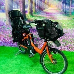 ➃ 4642子供乗せ電動自転車ブリヂストン3人乗り新品20インチ良好バッテリー