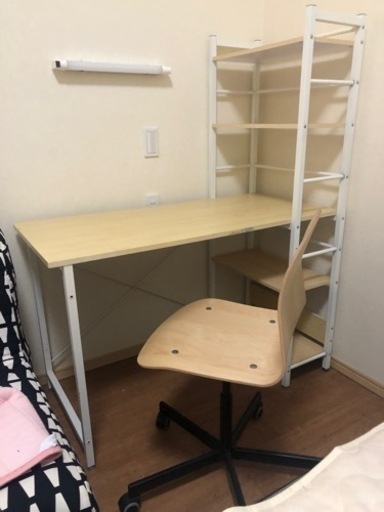 棚付きパソコンデスク＆チェア　セット
