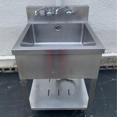 業務用 一層シンク 二口 蛇口付き 幅600×奥600×高さ