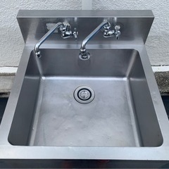 業務用 一層シンク 二口 蛇口付き 幅600×奥600×高さ