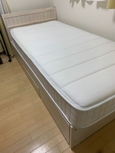 収納付きシングルベッド（マットレス付き）