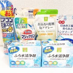 J19 ＜未使用＞日用消耗品　掃除洗剤　色々　まとめて/トイレマジックリン　おふろの洗剤泡スプレー　ハンドソープ　エアコン洗浄スプレー　ふろ水洗浄剤の画像
