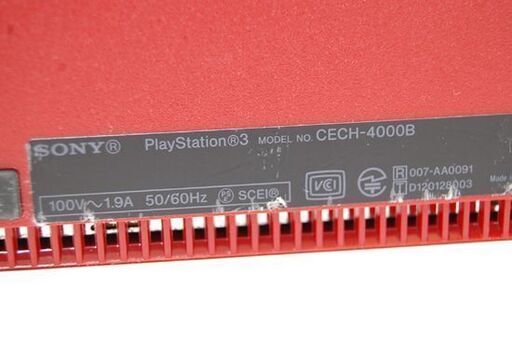 SONY プレイステーション3 CECH-4000B 250GB ガーネットレッド コントローラー1個 動作確認済み ソニー PS3 