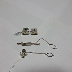 未使用カフス＋真珠タイピンセット