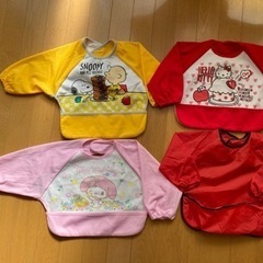 【ブランド多数】ベビーお食事用エプロン＋離乳食の本など　　スタイ  ヒスミニ　ミキハウスの画像