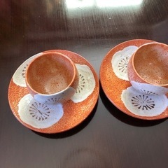しの焼き　湯呑み茶碗　2客の画像