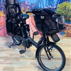 ❷ 4682子供乗せ電動自転車ヤマハ3人乗り新品20インチ良好バ...