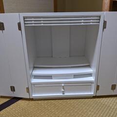 天然木欄間・タモ調モダン仏壇【初音（はつね）】　LED照明付き　白（ホワイト）【代理出品】の画像