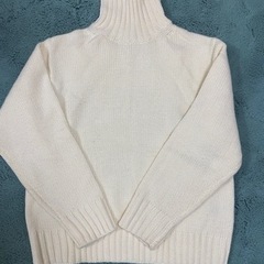 GU メンズ　白タートルニット　Mサイズ