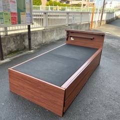 (A-a16)￥3300(税込)ブラウン　シングルベッドフレーム　引き出し付きの画像