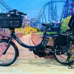 ❷ 4755子供乗せ電動自転車ヤマハ3人乗り新品20インチ良好バ...