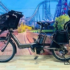 ❷ 4756子供乗せ電動自転車ヤマハ3人乗り新品20インチ良好バ...