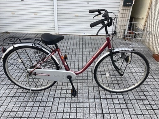 【26インチ自転車】ファミリーサイクル　変速なし　前かご、鍵新品❗️スペアキーあり　若林自転車　膳所店　SALE中❗️