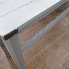 札幌元町 木製 ワークテーブル/作業台 ワークデスク グレー 作業用 趣味用の画像