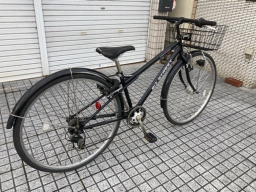 【27インチクロスバイク】6段変速　LEDオートライト付　前かご、チェーン新品❗️若林自転車　膳所店　SALE中❗️