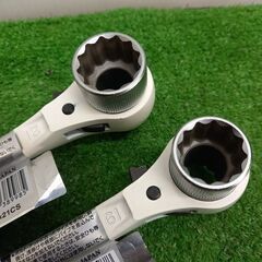TOP 17×19mm、17×21mm ラチェットレンチ2本セット【野田愛宕店】【店頭取引限定】【未使用】管理番号：ITZGEV8IFZ0Eの画像
