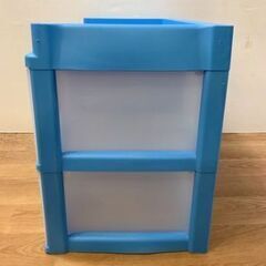 【リサイクルストアスターズ城西店】収納ケース 2段 収納家具 子ども用品 青の画像