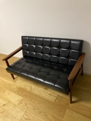 カリモク60 Kチェア2シーター スタンダードブラック ソファー