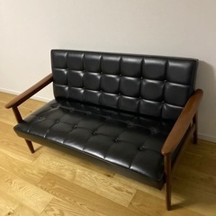 カリモク60 Kチェア2シーター スタンダードブラック ソファーの画像