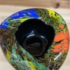 カメイガラス KAMEI GLASS 花瓶 花器 灰皿 未使用の画像