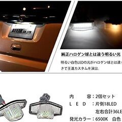  ホンダ用 LED ライセンスランプ 36LED ホワイト ナンバー灯 純正交換型　新品・未使用・点灯確認済みの画像