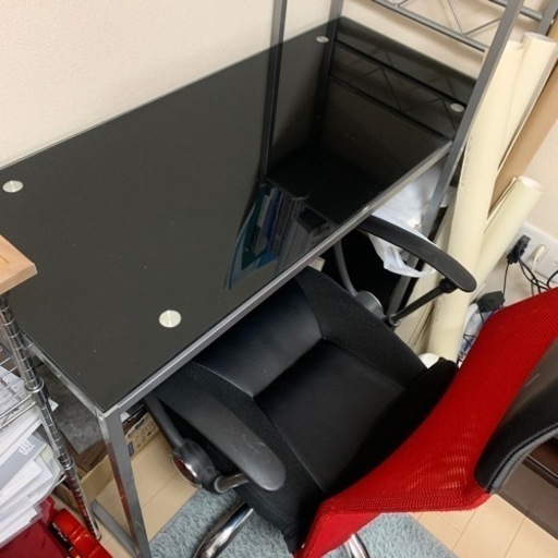 ★取引中★マルチラック付きパソコンデスク＋チェ