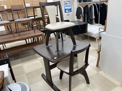 ダイニング3点セット　ニトリ　リック　ﾌﾞﾗｳﾝ