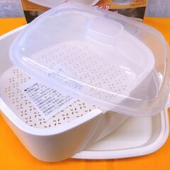 未使用保管品 電子レンジ用スチーマー むし太郎 大サイズ セイエイ社 レンジ調理器 蒸し器 西岡店の画像