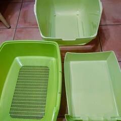【美品】猫トイレ　砂受けトレー付　手渡し　ペット