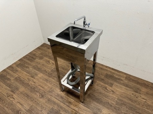 業務用　ステンレス　１槽シンク流し台　蛇口付き　店舗　飲食店　厨房　W350xD350xH800mm