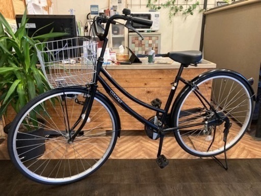 【前輪タイヤ新品！】6段変速　27インチ自転車　黒