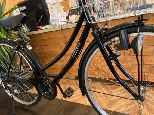 【前輪タイヤ新品！】6段変速　27インチ自転車　黒