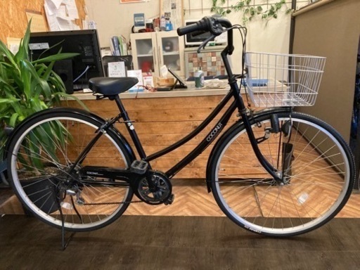 【前輪タイヤ新品！】6段変速　27インチ自転車　黒
