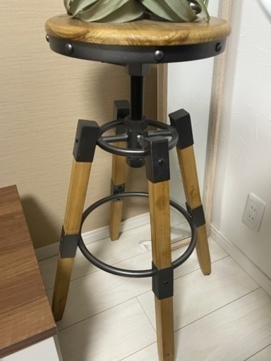 アンティーク調スツール2個セット