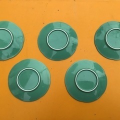 中古　小皿　5点セット　緑の画像