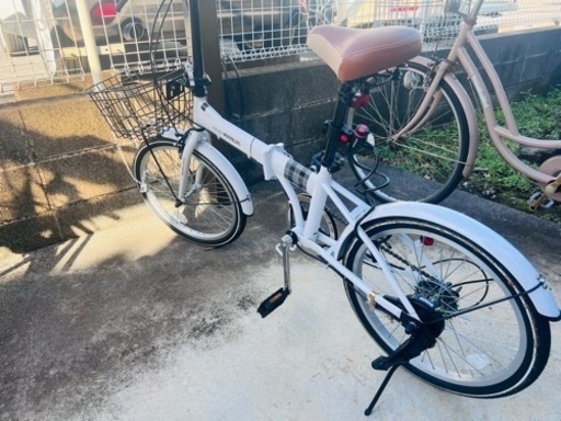 折りたたみ自転車 20インチ(白色)