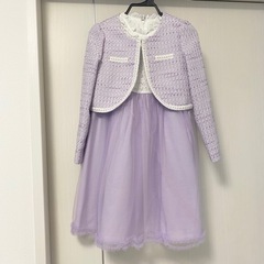 【美品】ELLE EN NOIR ラベンダー色 フォーマルワンピ...