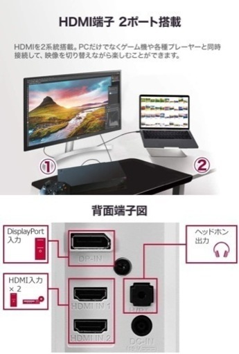 LG モニター ディスプレイ 27UL500-W 27インチ/4K/HDR(標準輝度:300cd/㎡)/IPS非光沢/HDMI×2、DisplayPort/FreeSync/ブルーライト低減