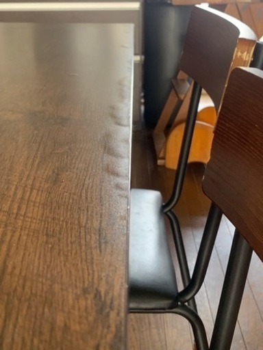 【5点セット】ヴィンテージ風ダイニング カフェテーブル チェア 