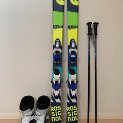 スキー板とスキーポールセット128cm、ストック86cm スキー板とスキーポールセット128cm、ストック86cm スキー板と